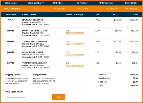 Real-Time Order Tracking